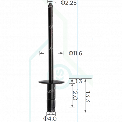 H 2423 Заклепка Toyota 9026904054 молдинги кузова, накладки порогів, бризковики, спойлери