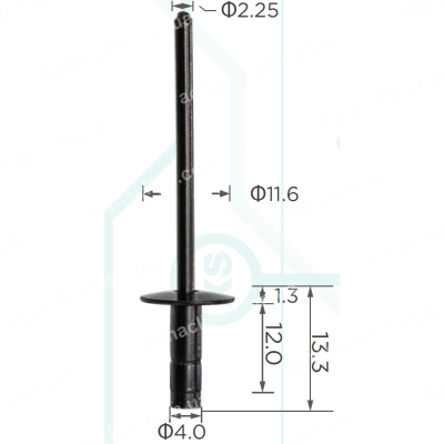 H 2423 Заклепка Toyota 9026904054 молдинги кузова, накладки порогів, бризковики, спойлери