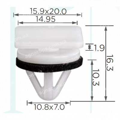 C 4244 Кліпса Hyundai Kia 8775637000 кріплення бічної декоративної панелі, накладки порога, облицювання задніх дверей
