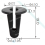 C 4135 Кліпса VW Skoda Seat Audi 4A0857610 кріплення обшивки багажника та елементів салону