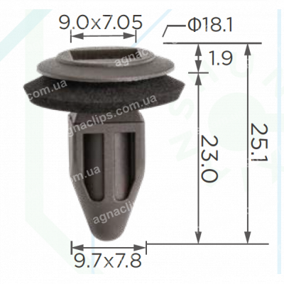 C 4202 Кліпса Opel Vauxhall 1406984 90482706 фіксатор бампера, підкрилок
