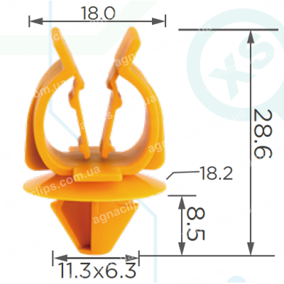 C 4328 Фіксатор упору капота Renault Dacia Opel Nissan Fiat 7703179096